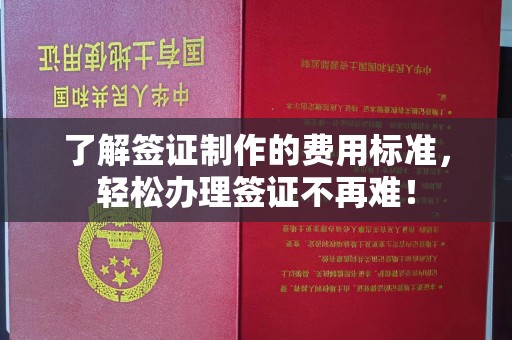 丛台了解签证制作的费用标准，轻松办理签证不再难！