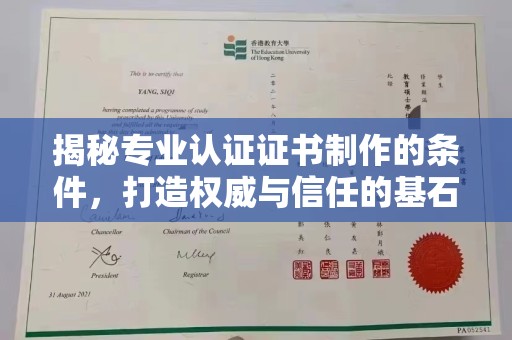 丛台揭秘专业认证证书制作的条件，打造权威与信任的基石