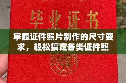 丛台掌握证件照片制作的尺寸要求，轻松搞定各类证件照